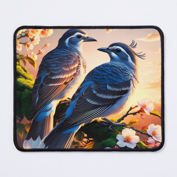 Item preview, Bird Couple -Two common Cuckoos on a blooming cherry tree designed and sold by EmeraldeaArt.
