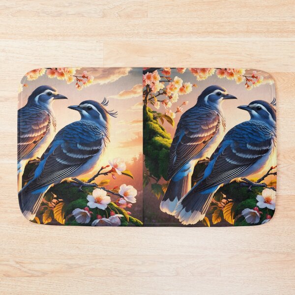 Item preview, Bird Couple -Two common Cuckoos on a blooming cherry tree designed and sold by EmeraldeaArt.