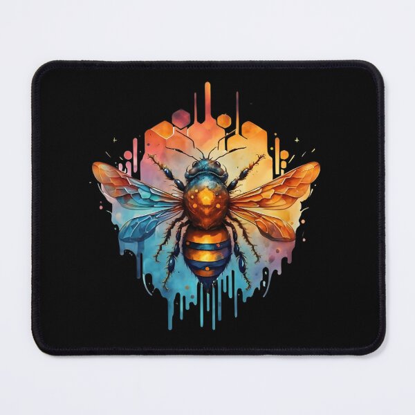 Item preview, Watercolor bee on honeycomb styled background designed and sold by Ann Miu Deluxe.