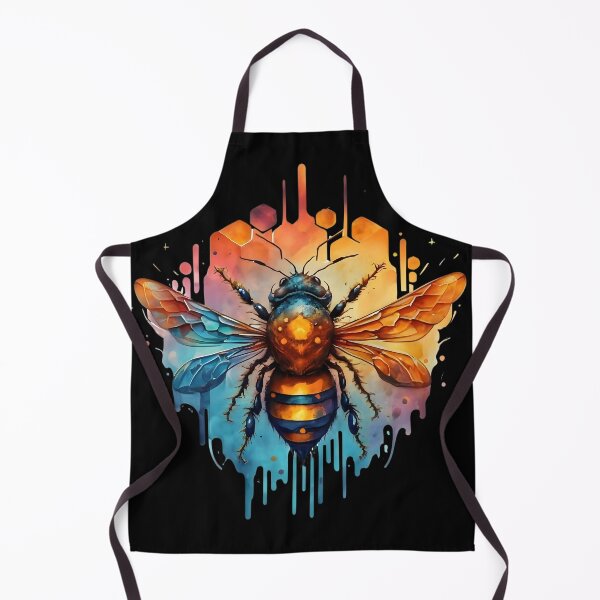 Item preview, Watercolor bee on honeycomb styled background designed and sold by Ann Miu Deluxe.