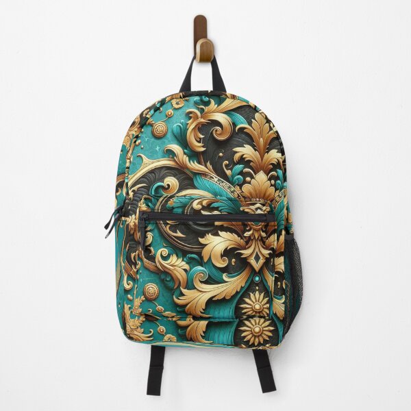Item preview, Ocean Turquoise, Matte Black & Gold Rococo designed and sold by DesignsByPrnces.