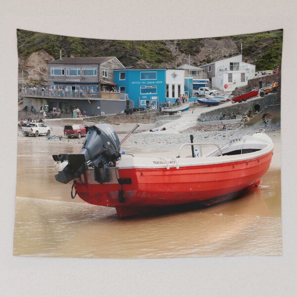 Item preview, Trevaunance Cove Red Boat designed and sold by Terri Waters Photography & Design.
