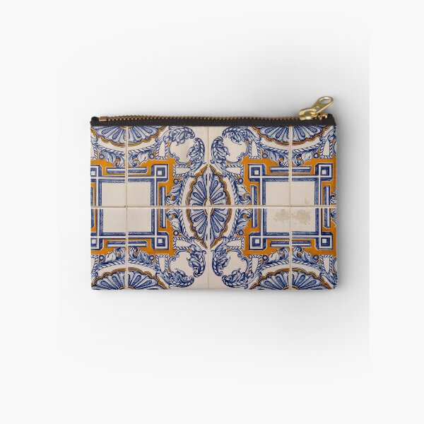 Item preview, Antique Portuguese Tradition - Exquisite Blue and Yellow Hand Painted Azulejo Tiles designed and sold by Georgia Mizuleva.