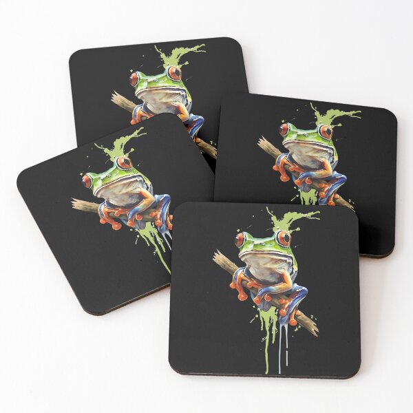 Item preview, Pretty green tree frog perched on a branch designed and sold by Ann Miu Deluxe.