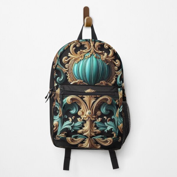 Item preview, Ocean Turquoise, Matte Black & Gold Rococo designed and sold by DesignsByPrnces.