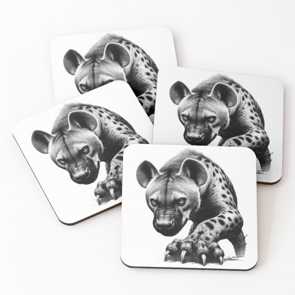 Item preview, hyena black and white sketch tattoo designed and sold by Expressions-Sel.