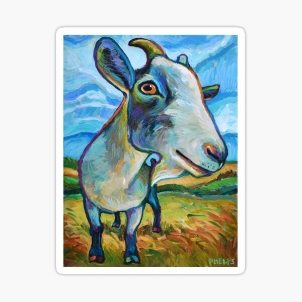 Vista previa del artículo con la obra «Cuadro de cabra llamado Van Goat», diseñado y vendido por RobertPhelpsArt.
