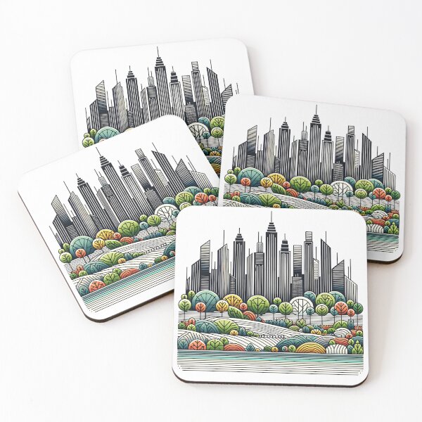 Item preview, Green City: A Minimalist Urban Forest designed and sold by 0penvimark.
