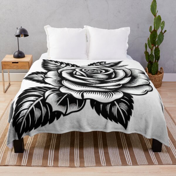 Item preview, rose black and white sketch tattoo designed and sold by Expressions-Sel.