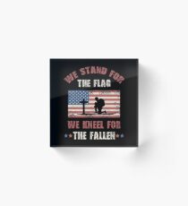 Bloque acrílico Regalo de la bandera americana Soporte para la bandera Arrodillada para Veteran America USA
