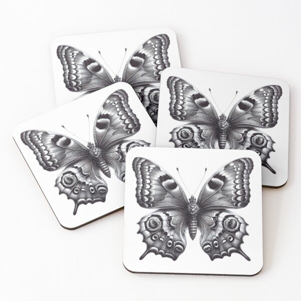 Item preview, butterfly black and white sketch tattoo designed and sold by Expressions-Sel.