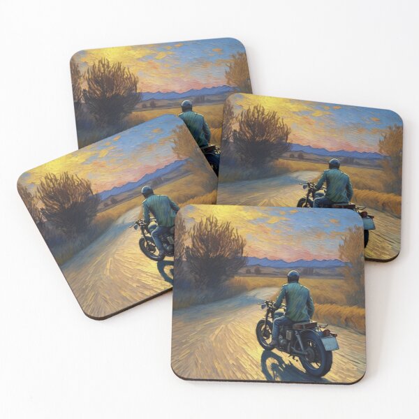 Item preview, "Motorcyclist at Sunset" designed and sold by Artisticanvas.