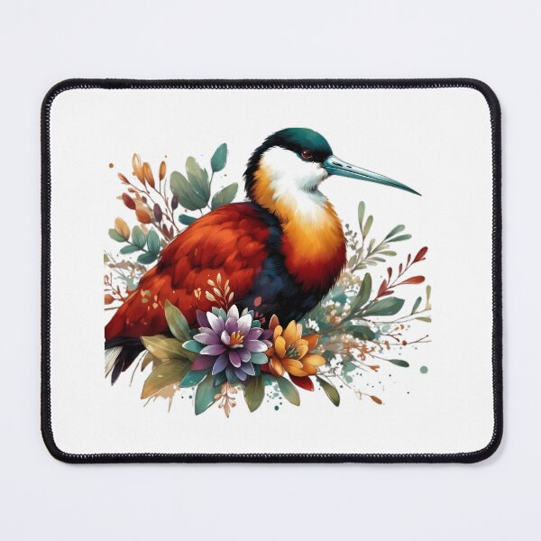 Item preview, A beautiful colorful African jacana with various leaves and flowers designed and sold by Marcoshop10.