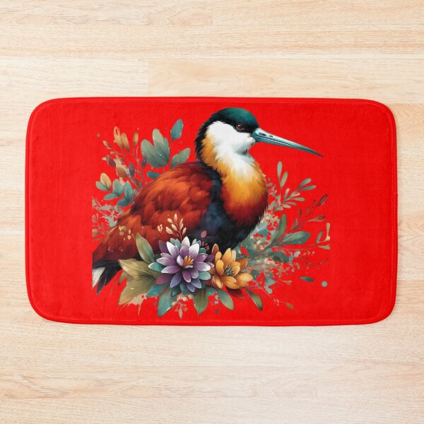 Item preview, A beautiful colorful African jacana with various leaves and flowers designed and sold by Marcoshop10.