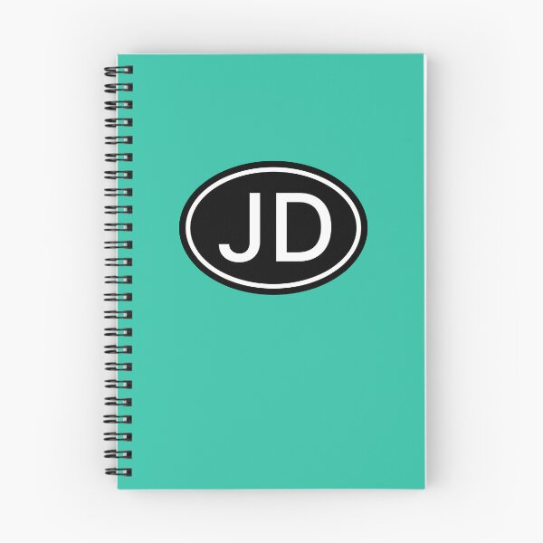 Item preview, JD Initials Monogram Oval White Letters designed and sold by Jeallan Designs.