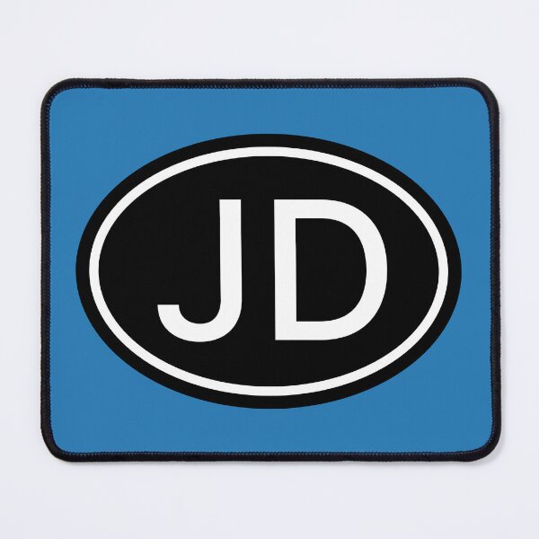 Item preview, JD Initials Monogram Oval White Letters designed and sold by Jeallan Designs.