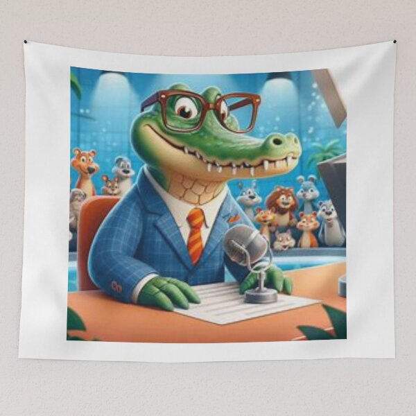 Item preview, Crocodile the TV news presenter designed and sold by BonoloStore.