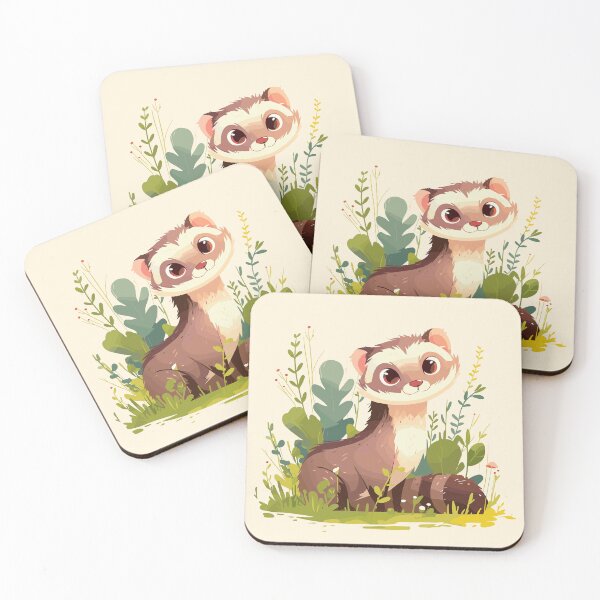 Item preview, Cute ferret in tall grass designed and sold by etherElric.