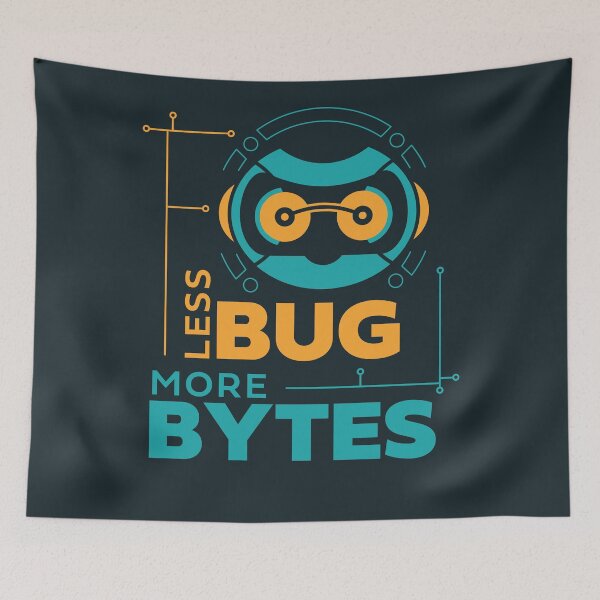 Item preview, Less Bug More Bytes With Bot, Playful Design designed and sold by iamKaye.