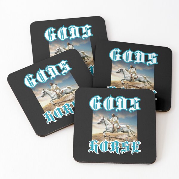 Item preview, Gods Horse jump say Jesus on horseback christian gothic crazy gifts designed and sold by thankful-loco.