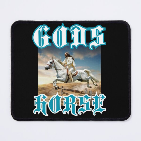 Item preview, Gods Horse jump say Jesus on horseback christian gothic crazy gifts designed and sold by thankful-loco.