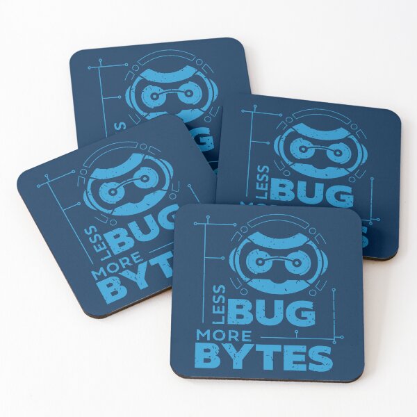 Item preview, Less Bug More Bytes With Bot Monochromatic Blue designed and sold by iamKaye.