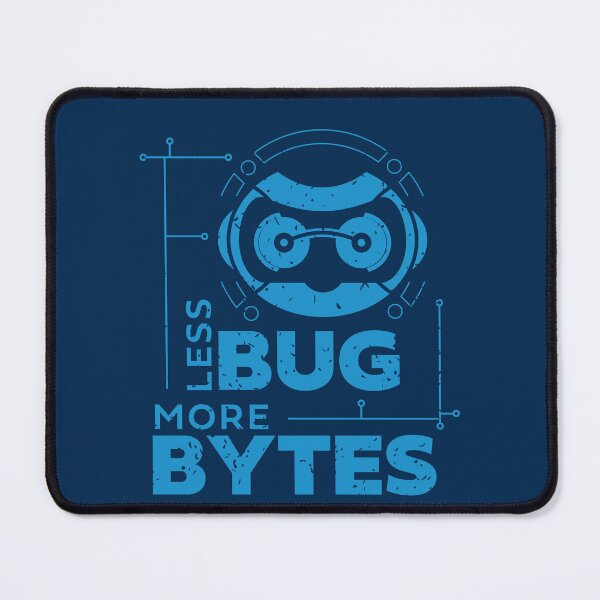 Item preview, Less Bug More Bytes With Bot Monochromatic Blue designed and sold by iamKaye.