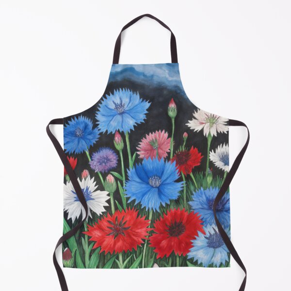 Item preview, Cornflowers field watercolor pattern and landscape art designed and sold by patterncrow.