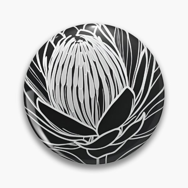 Item preview, minimalist Protea flower designed and sold by Yeyishop.