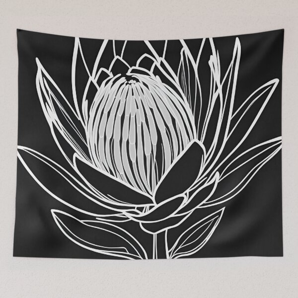 Item preview, minimalist Protea flower designed and sold by Yeyishop.