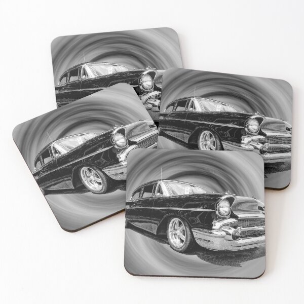 Item preview, Classic Black 57 Chevy Bel Air Grayscale designed and sold by mljdwhite.