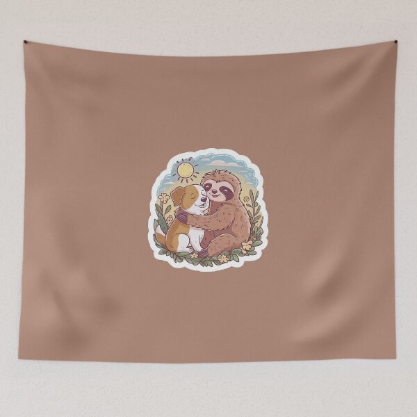 Item preview, Cute Sloth and Dog Friendship for Pug Lover designed and sold by Laugh-Lines.