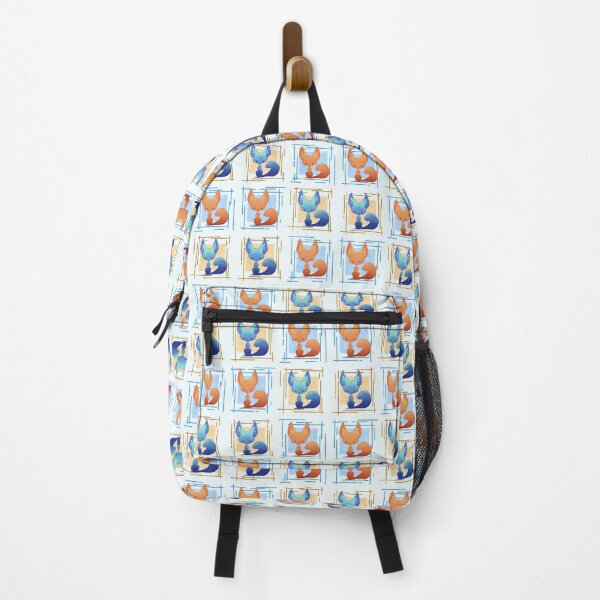 Artikelvorschau, Niedliches Chibi-Tropical-Blau-Orange-Fuchs-Muster entworfen und verkauft von GhostoftheSea.
