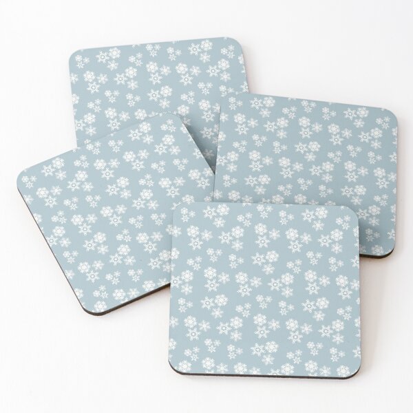 Item preview, Tossed textured winter falling snowflakes on a light blue background designed and sold by JasmineGDesigns.