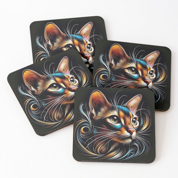 Item preview, Abyssinian Cat in abstract depiction designed and sold by LegademaArt.