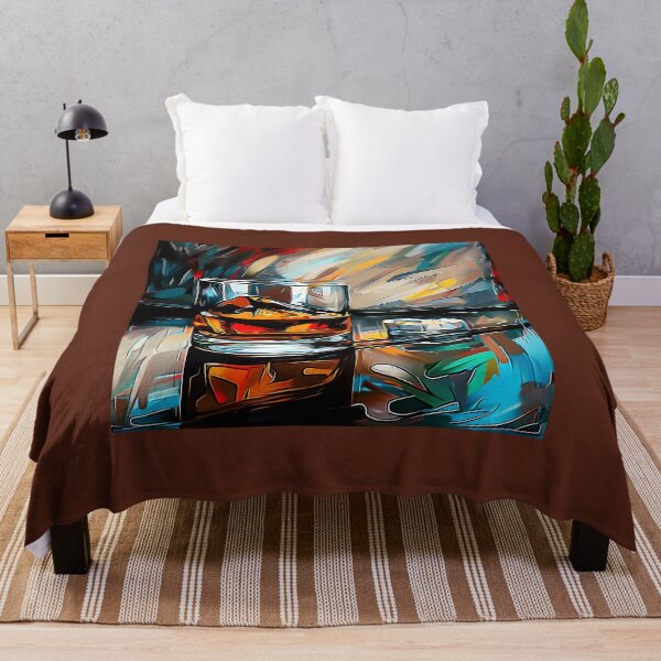 Item preview, Whiskey Glass with Ice Surrounded by Vibrant Abstract Brushstrokes - AI Generated Art designed and sold by OlfactoART Studio.