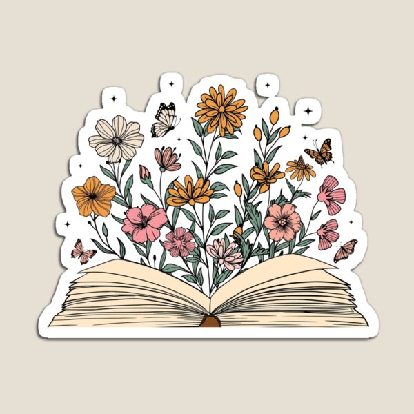 Vista previa del artículo con la obra «Flores que crecen del libro», diseñado y vendido por kivoque ★★★★★.