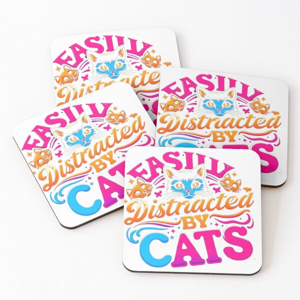 Item preview, Easily Distracted By Cats T-Shirt designed and sold by Puppy Paws.
