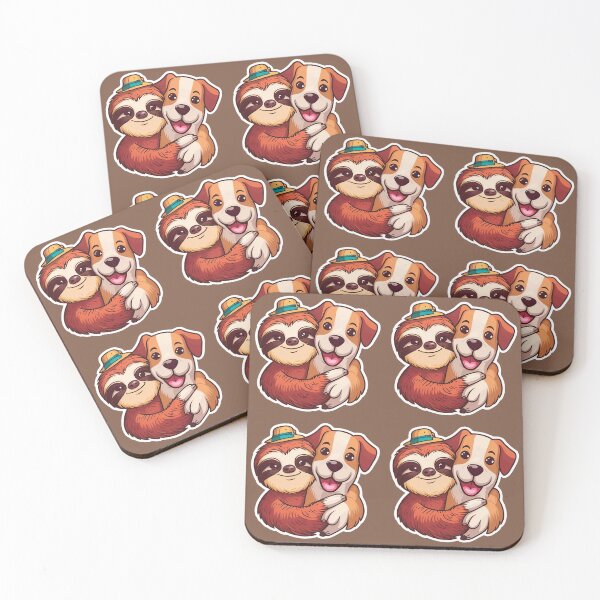 Item preview, Cute Sloth and Dog Friendship 4 Pack designed and sold by Laugh-Lines.