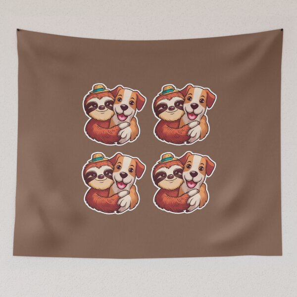 Item preview, Cute Sloth and Dog Friendship 4 Pack designed and sold by Laugh-Lines.