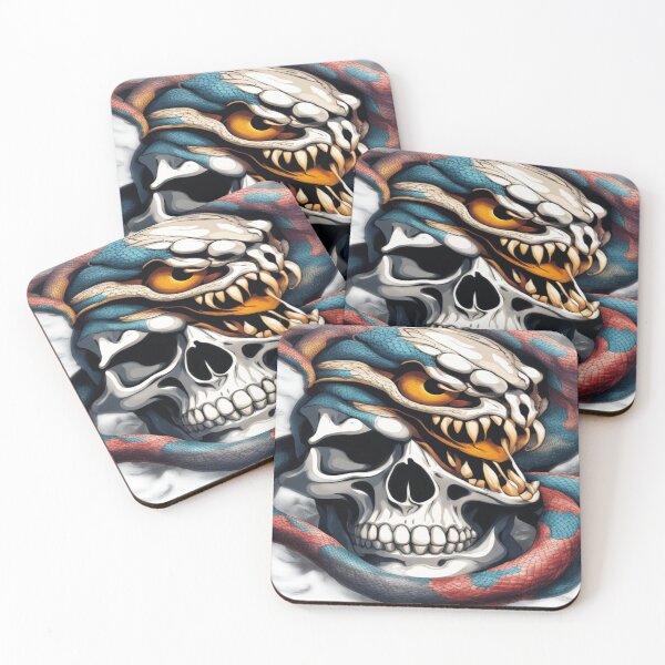 Item preview, Coloured snake and skull designed and sold by The Print Collective.