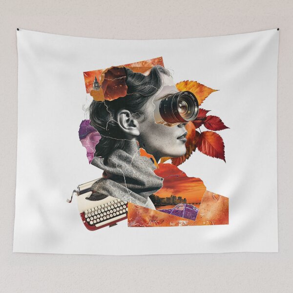 Item preview, Collage Wall Art T-shirt Design: Girl with Lens designed and sold by ForeverPrintsOK.