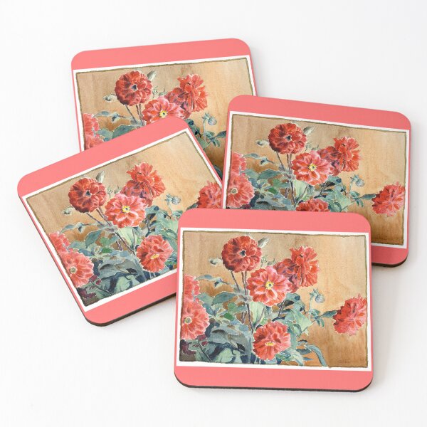 Item preview, Dahlias 1915 Hannah Borger Overbeck designed and sold by RocketshipRetro.