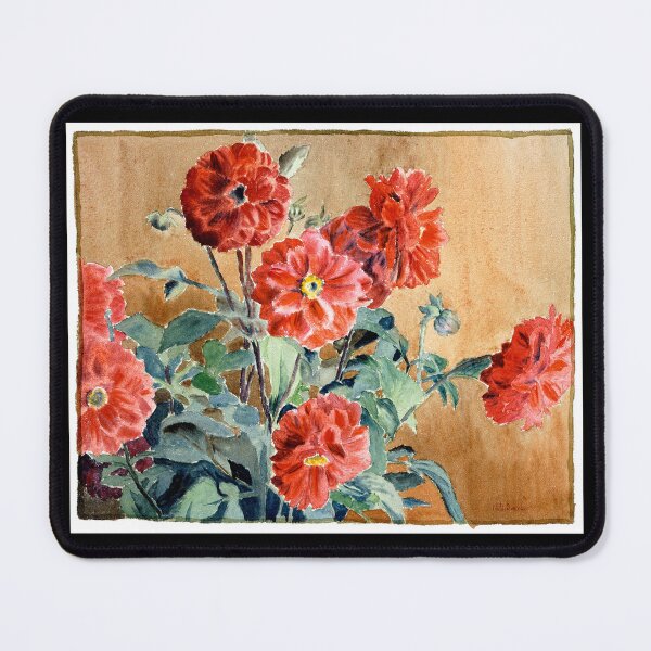 Item preview, Dahlias 1915 Hannah Borger Overbeck designed and sold by RocketshipRetro.