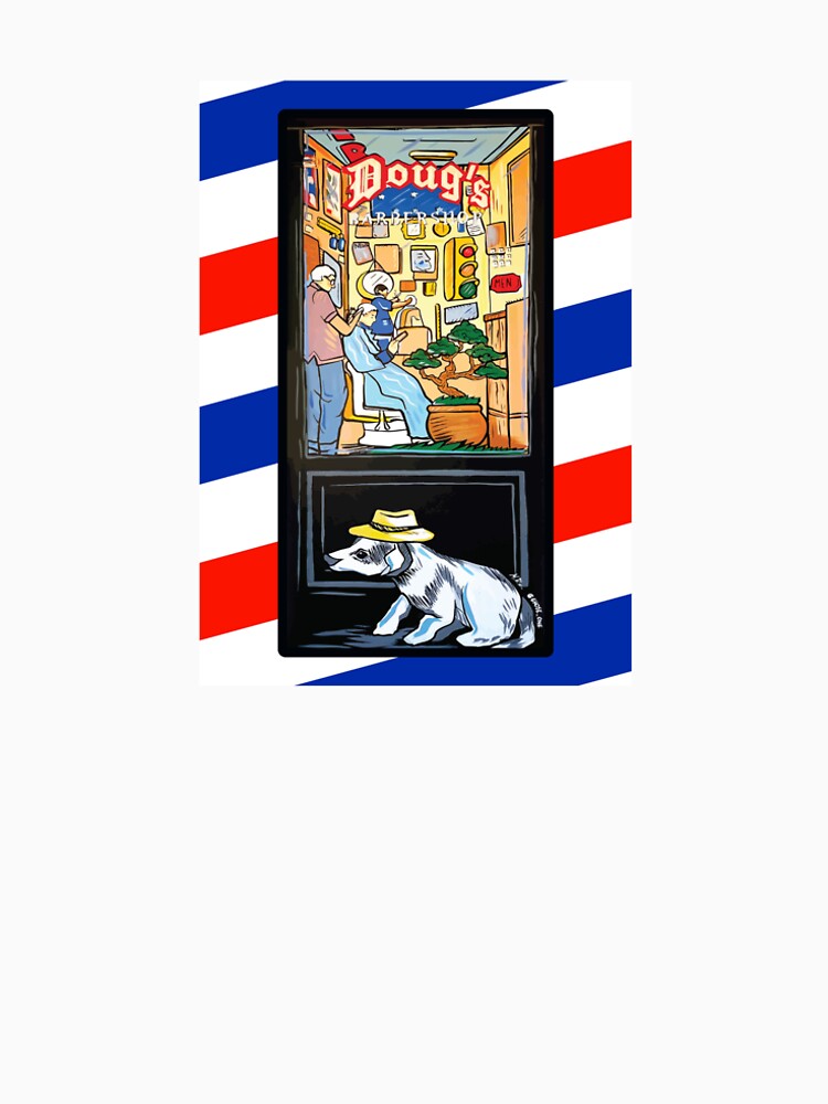 Thumbnail 4 of 4, Premium T-Shirt, Doug's Door Mural designed and sold by DougsBarbershop.