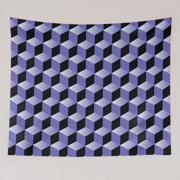 Item preview, Blue 3d Geometric Cube Pattern designed and sold by Bunmigraphics .
