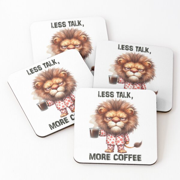 Item preview, Less Talk, More Coffee. Lion designed and sold by BanShopDG.