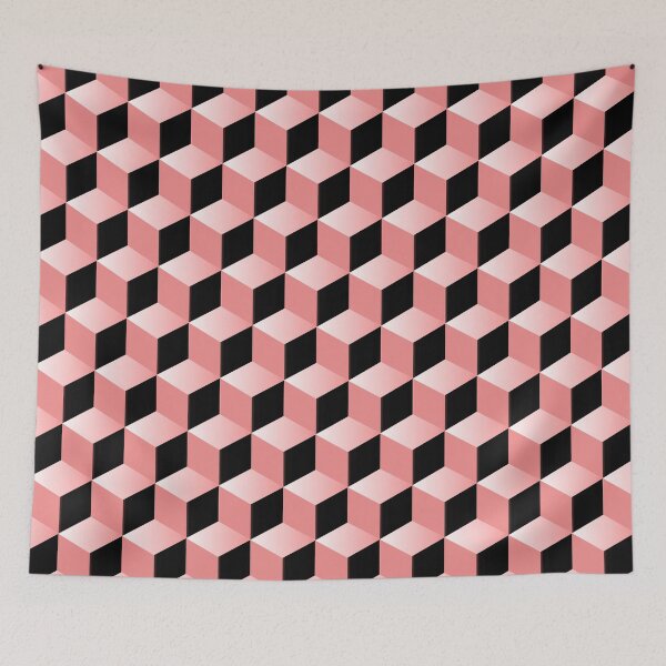 Item preview, Pink 3d Geometric Cube Pattern designed and sold by Bunmigraphics .