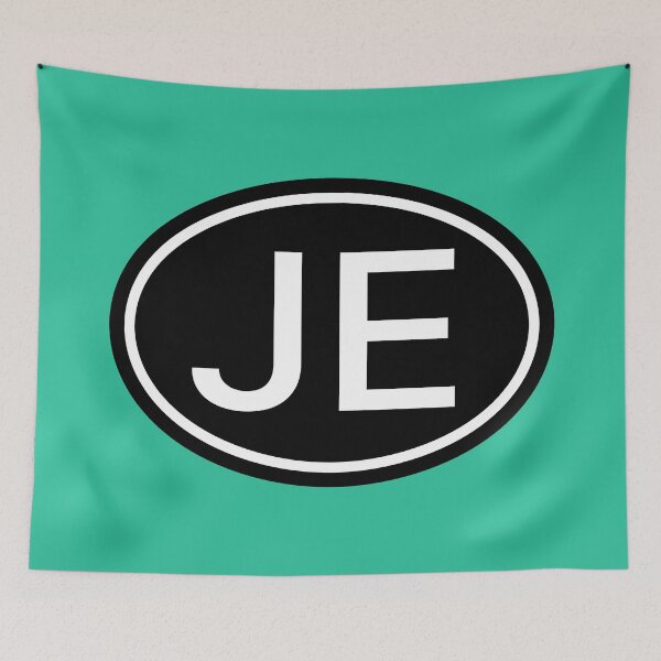 Item preview, JE Initials Monogram Oval White Letters designed and sold by Jeallan Designs.
