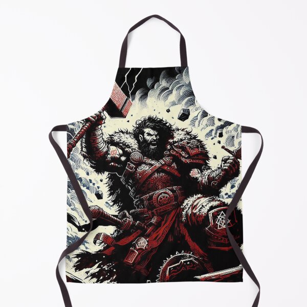 Item preview, Fighting barbarian with fantasy warhammer DnD designed and sold by BlueGnome.
